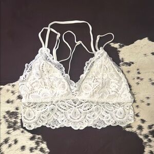 Women’s size XS/S lace bralette with adjustable, strappy back
